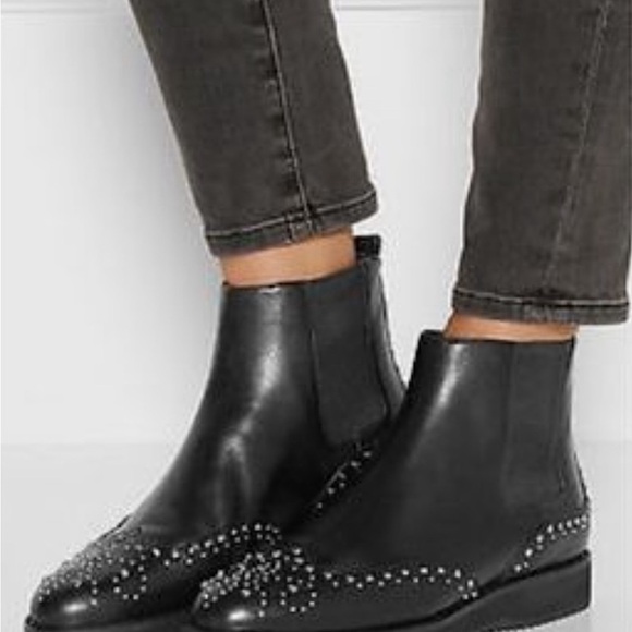MICHAEL KORS Sofie Studded Leather Chelsea Boots Black Size 8 - Picture 5 of 10